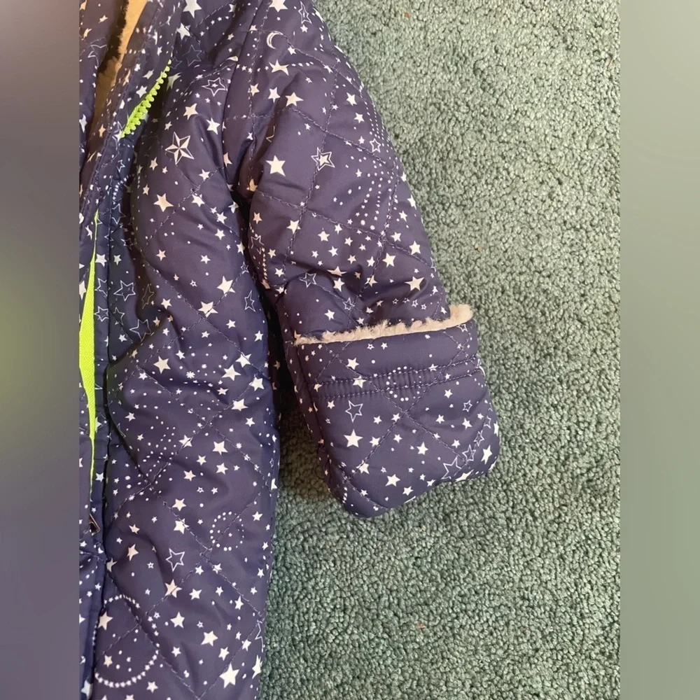 EGG New York fur lined Stars & Moons Zip Up Snowsuit Sz 3M​​​​